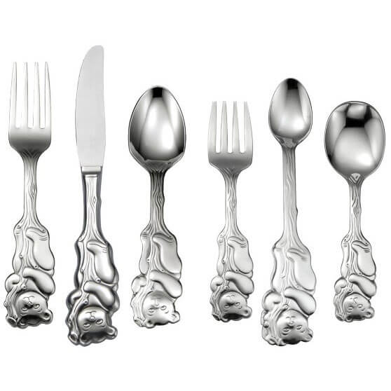 Oneida Gifts Cubby Bear Child & Baby Flatware 6 Piece Progress Set