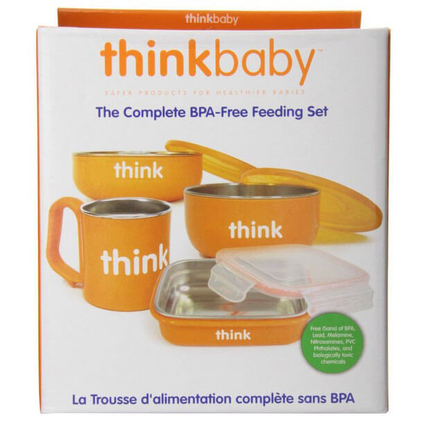 Thinkbaby Complete BPA Free Feeding Set, Orange, 6 Months